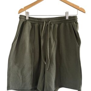 Tinkwell Men's Olive Waffle Knit Athletic Shorts Size M